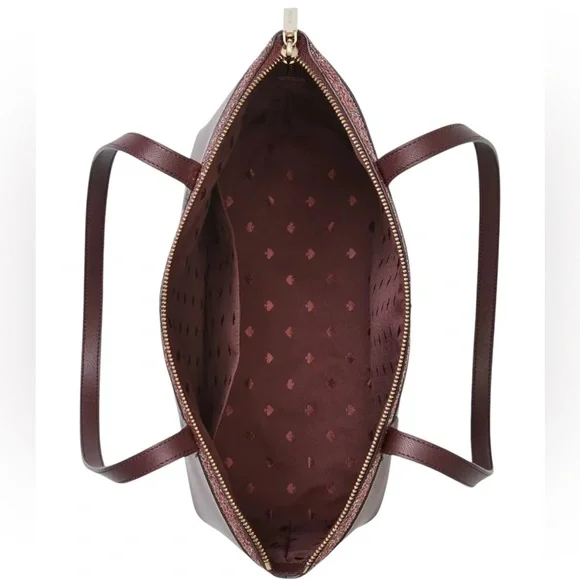 Kate Spade Flash Glitter Large Leather Tote in Cherrywood NWT - Picture 3 of 4